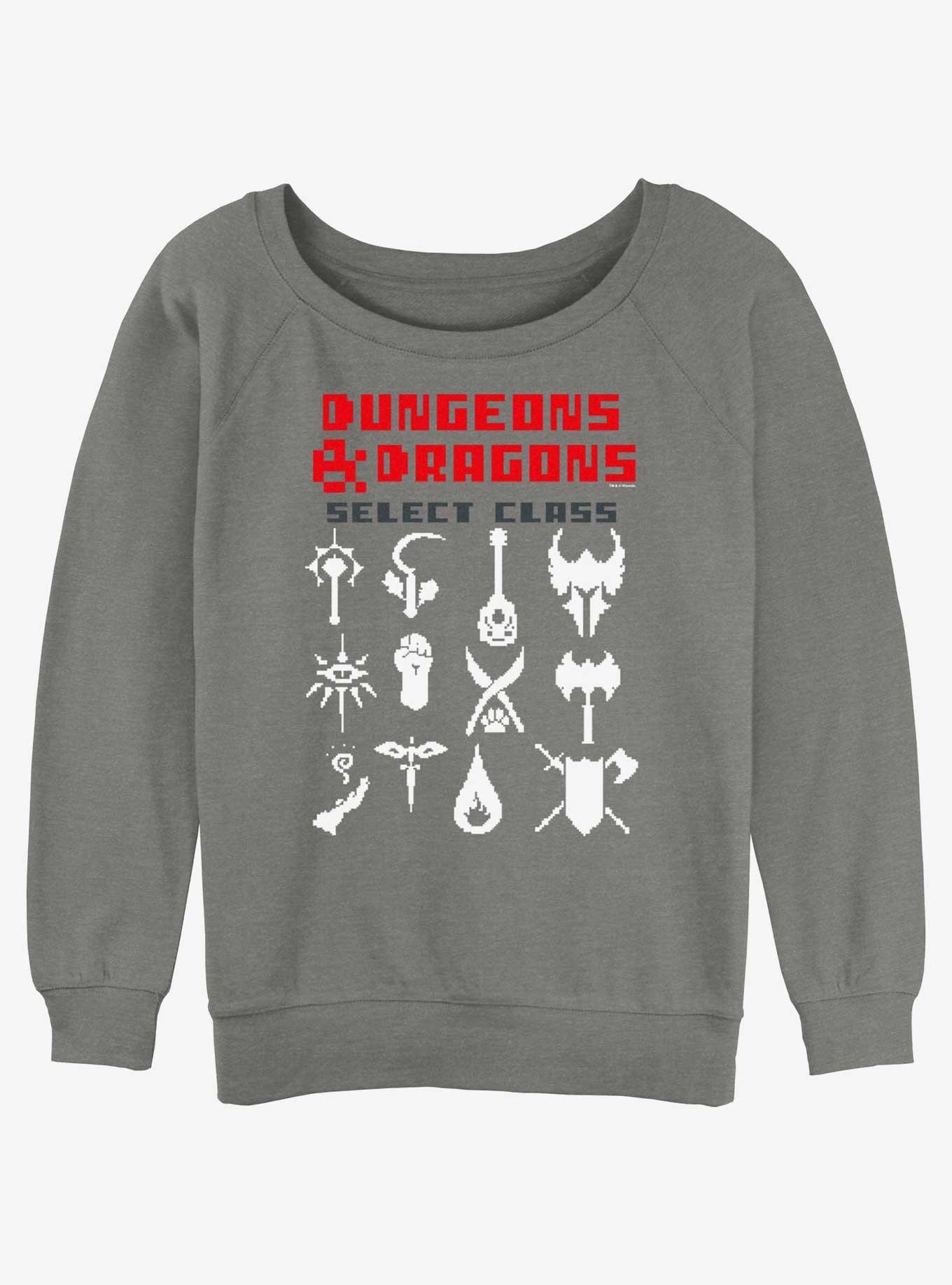 Dungeons & Dragons Select Class Girls Slouchy Sweatshirt, GRAY HTR, hi-res