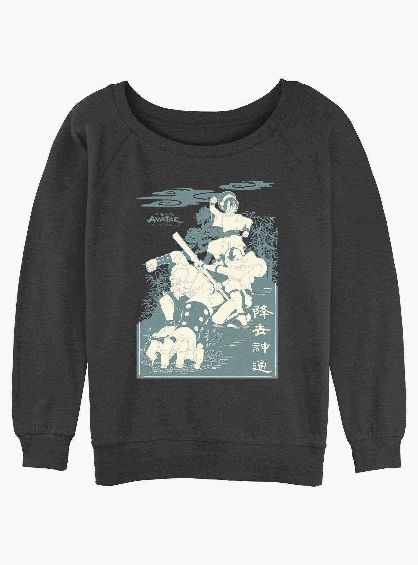 Avatar: The Last Airbender Earth Stances Girls Slouchy Sweatshirt, CHAR HTR, hi-res