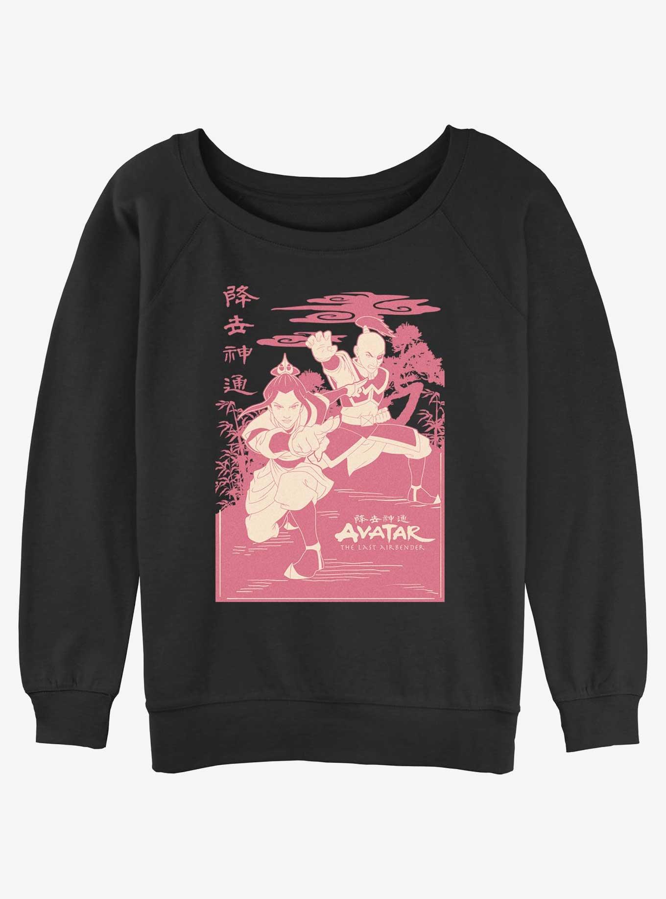 Avatar: The Last Airbender Fire Stances Girls Slouchy Sweatshirt, BLACK, hi-res