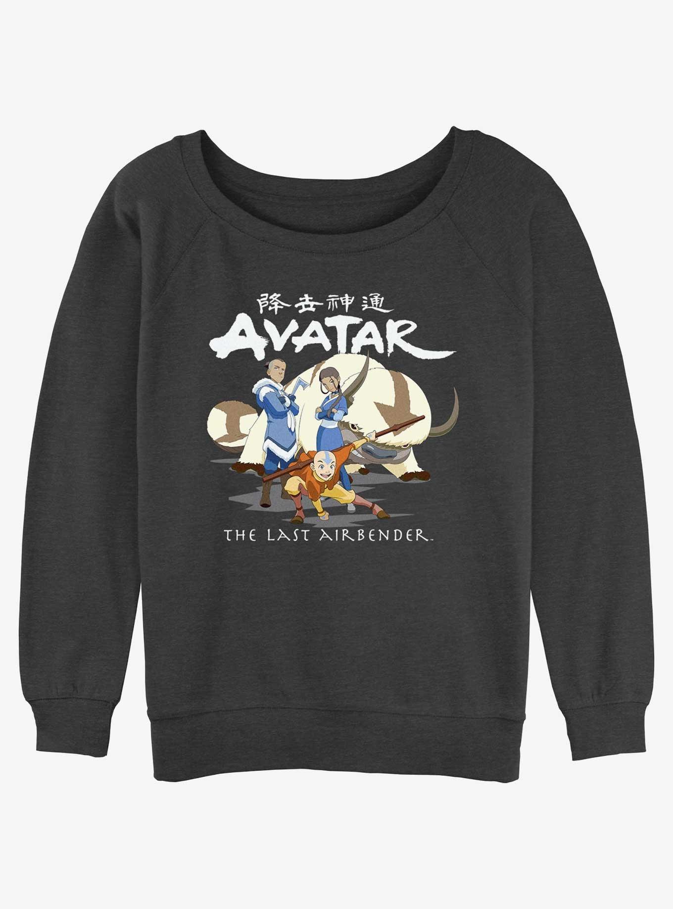 Avatar: The Last Airbender Group Of Four Girls Slouchy Sweatshirt, CHAR HTR, hi-res