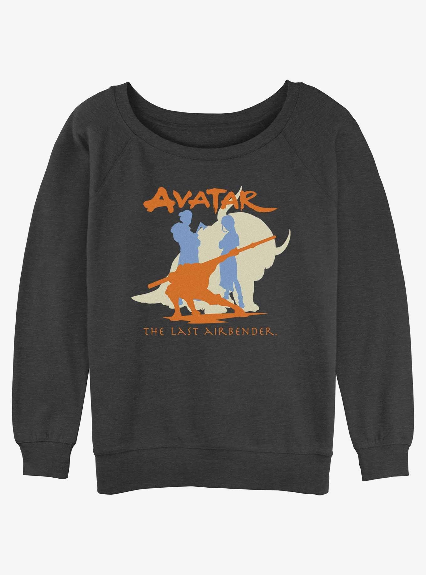 Avatar: The Last Airbender Group Silhouette Girls Slouchy Sweatshirt - GREY