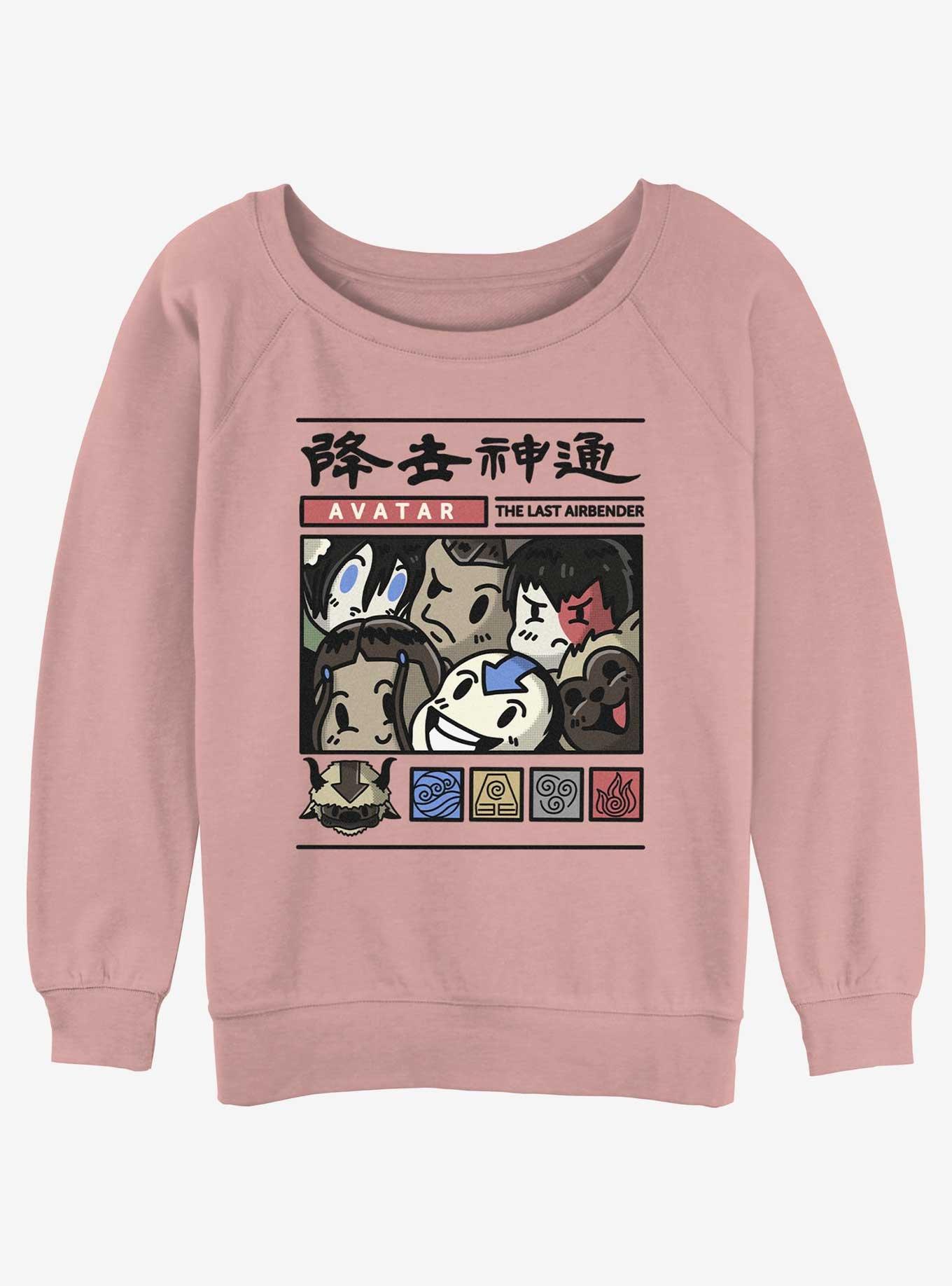 Avatar: The Last Airbender Chibi Gang Girls Slouchy Sweatshirt, DESERTPNK, hi-res