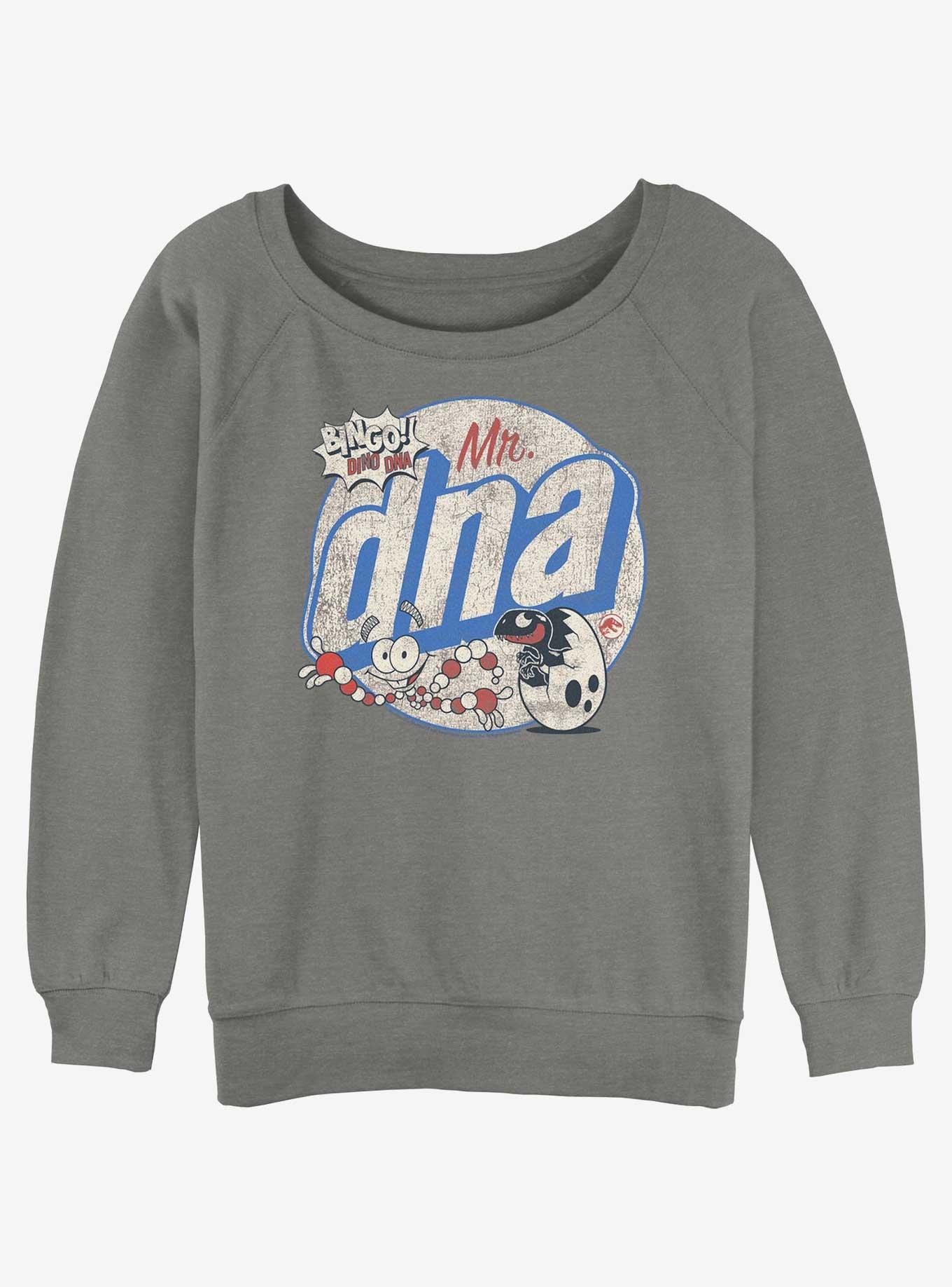 Jurassic Park Mr. DNA Girls Slouchy Sweatshirt, GRAY HTR, hi-res