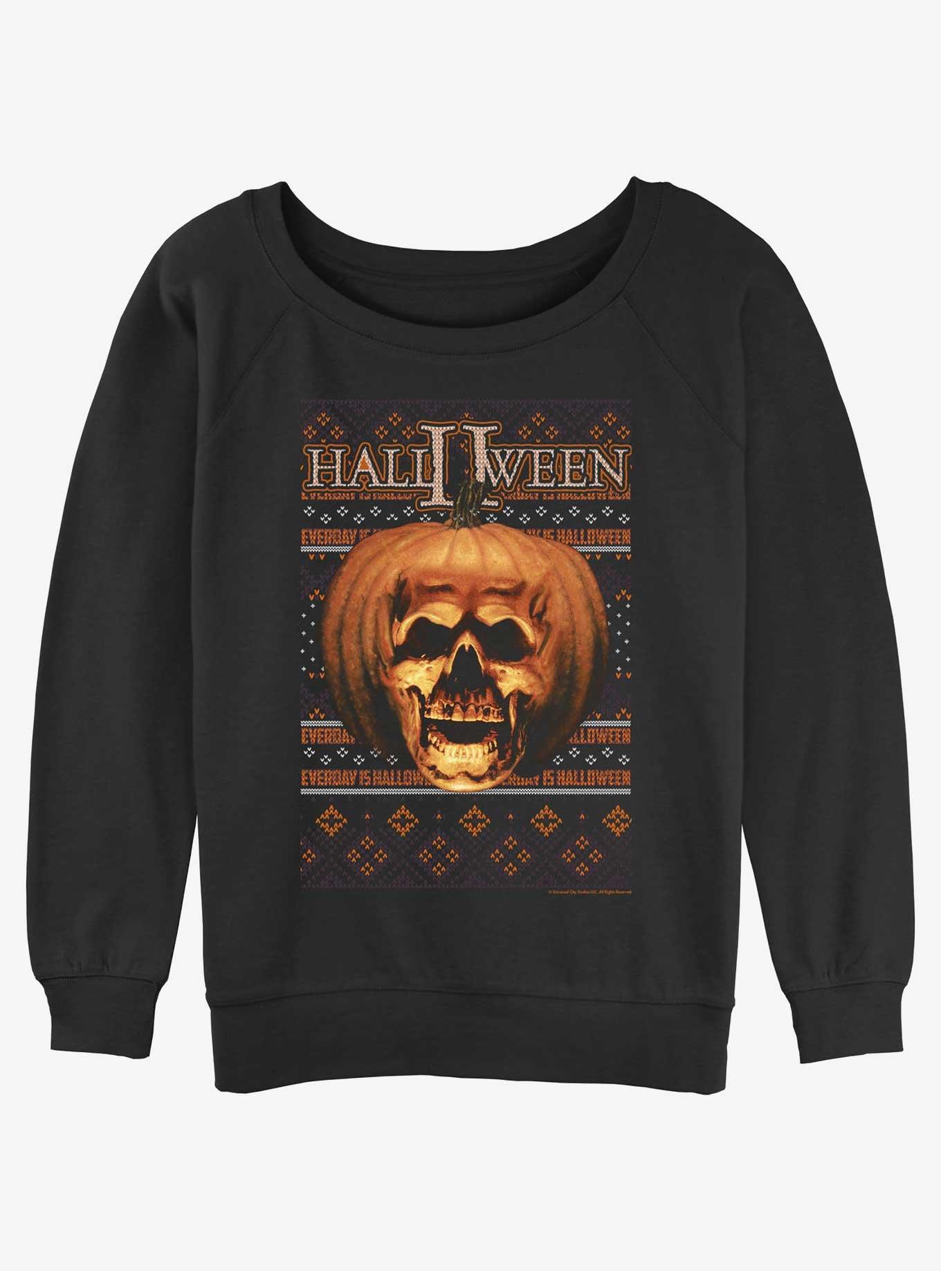 Halloween II Ugly Halloween Pumpkin Girls Slouchy Sweatshirt, BLACK, hi-res