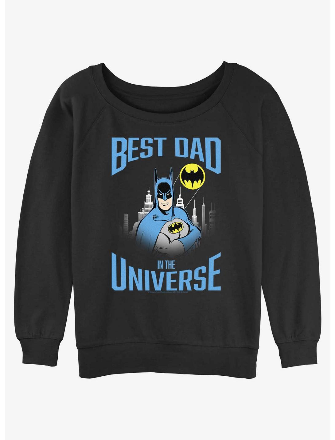 DC Batman Best Bat Dad Girls Slouchy Sweatshirt, BLACK, hi-res