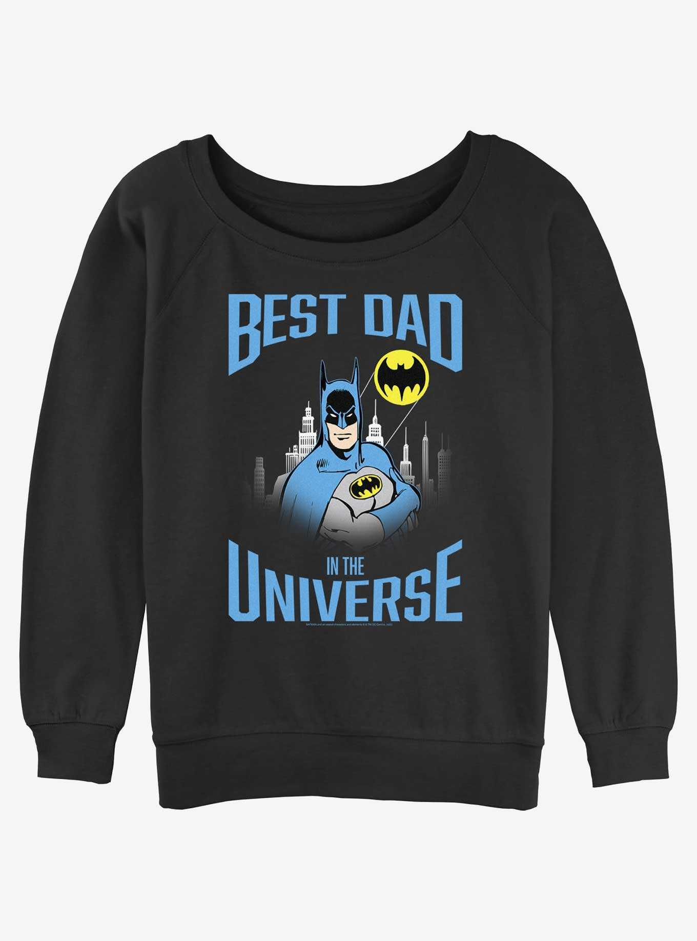 DC Batman Best Bat Dad Girls Slouchy Sweatshirt, , hi-res