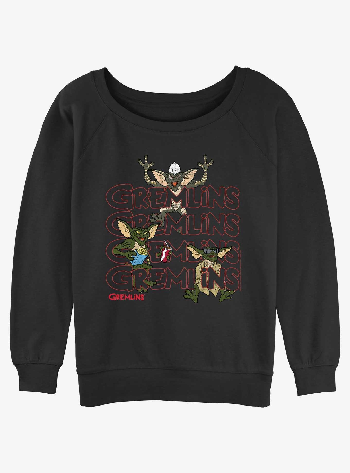 Gremlins Gremlin Crawl Girls Slouchy Sweatshirt, BLACK, hi-res