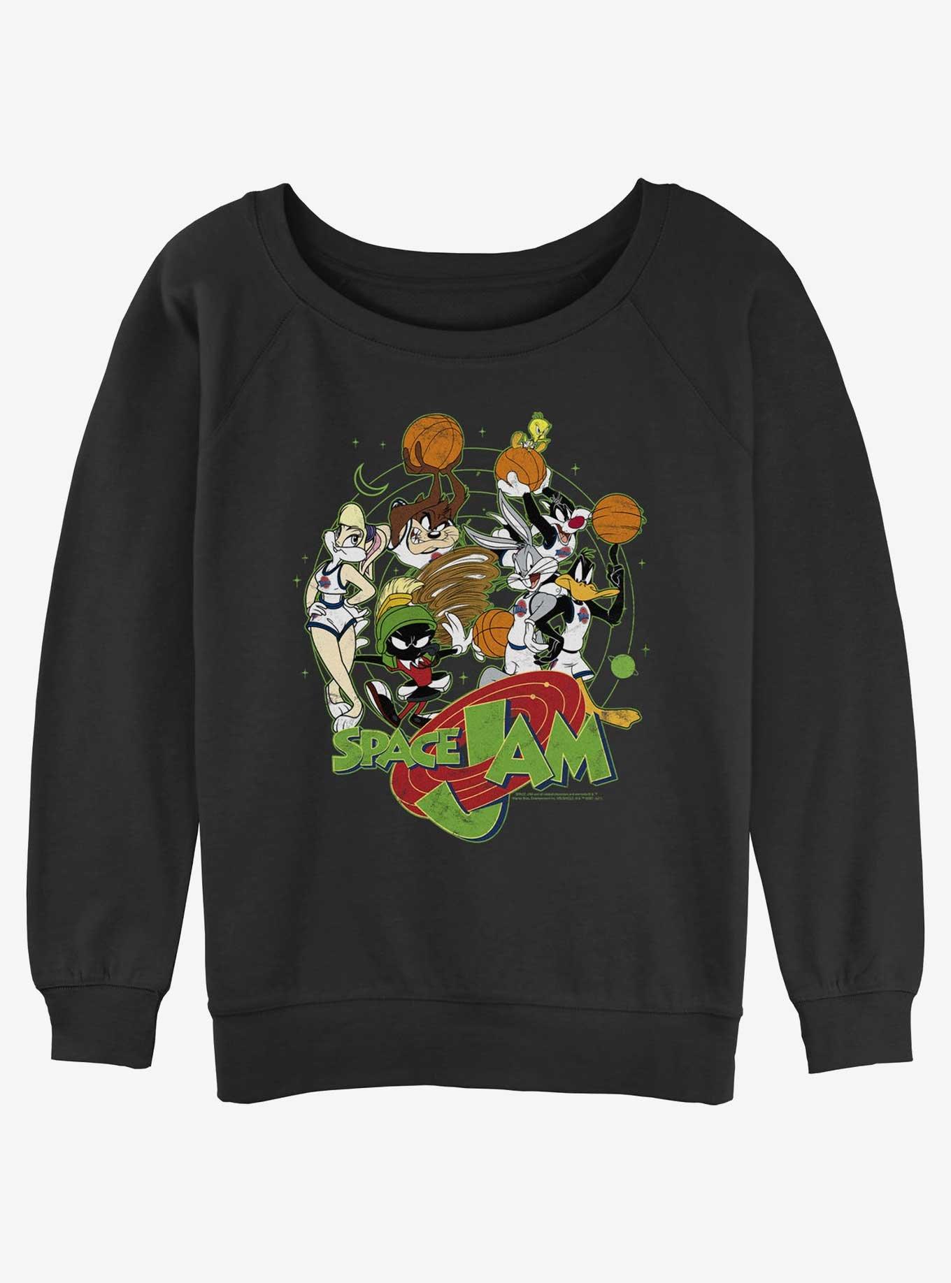 Space Jam Characters In Space Girls Slouchy Sweatshirt, , hi-res