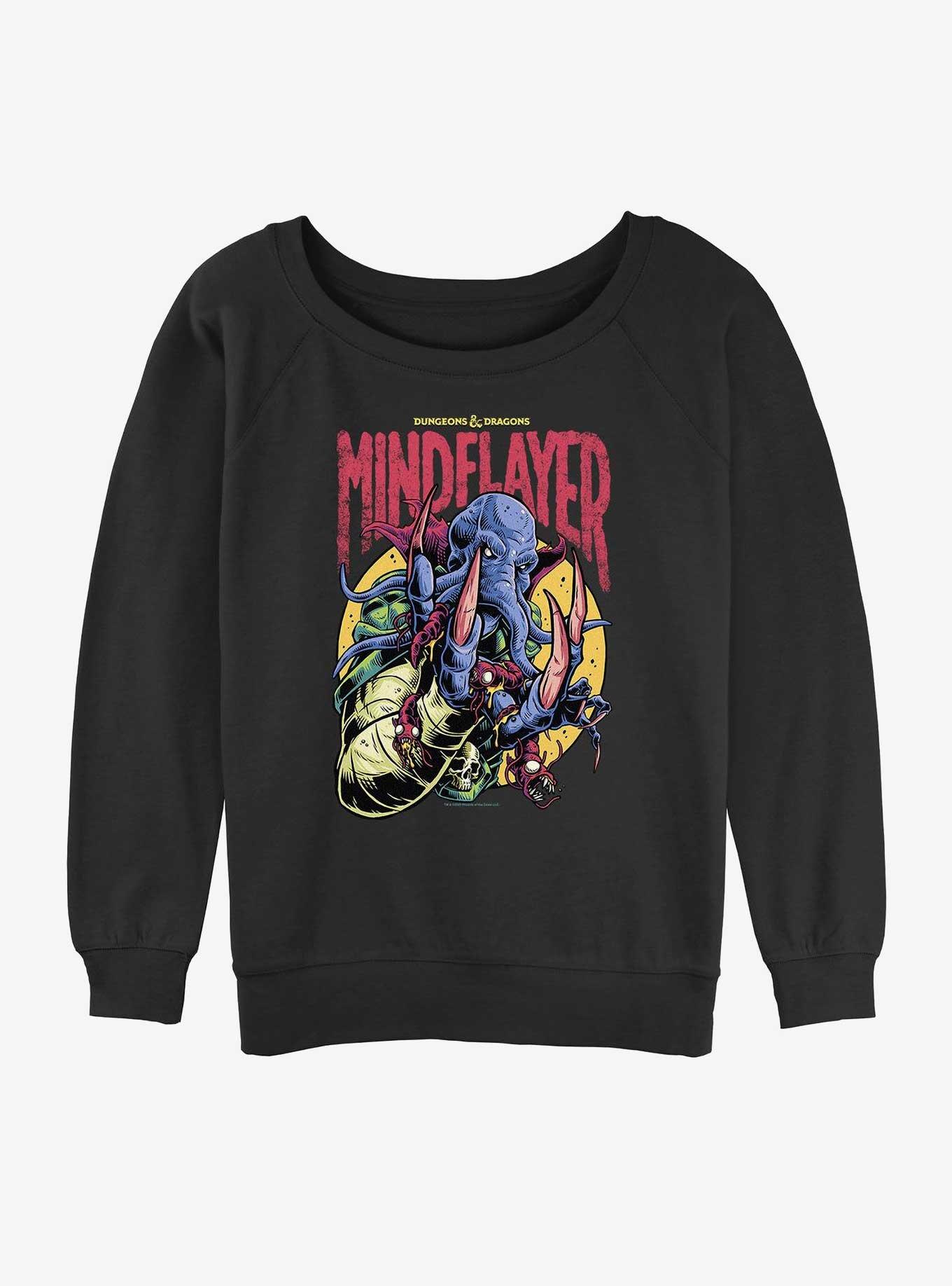 Dungeons & Dragons Mindflayer Logo Girls Slouchy Sweatshirt, BLACK, hi-res