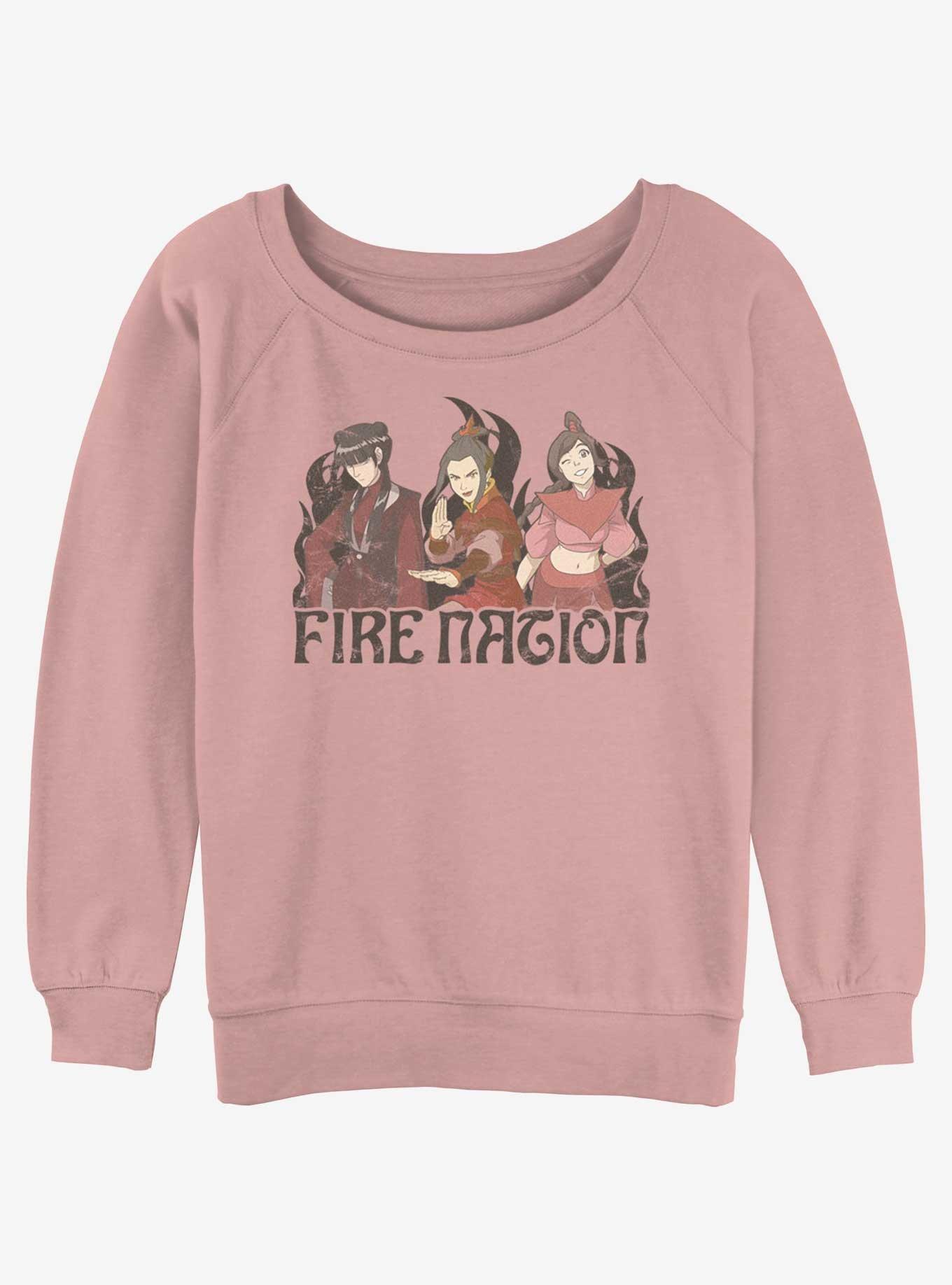 Avatar: The Last Airbender Fire Nation Girls Girls Slouchy Sweatshirt, DESERTPNK, hi-res