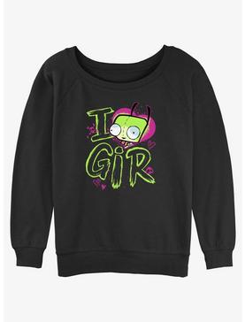 Invader ZIM I Love GIR Girls Slouchy Sweatshirt, , hi-res