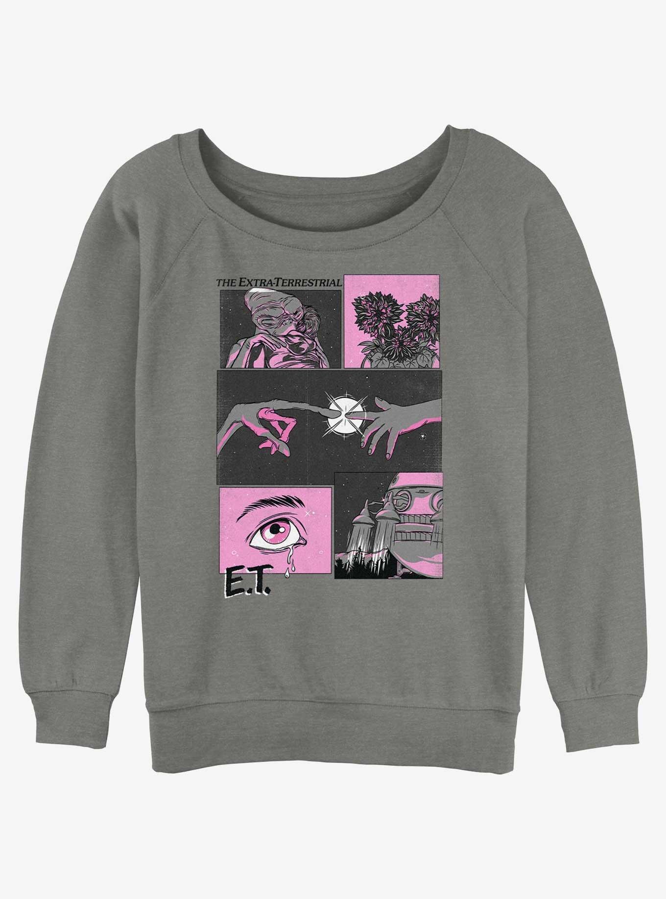 E.T. the Extra-Terrestrial Poster Girls Slouchy Sweatshirt, GRAY HTR, hi-res