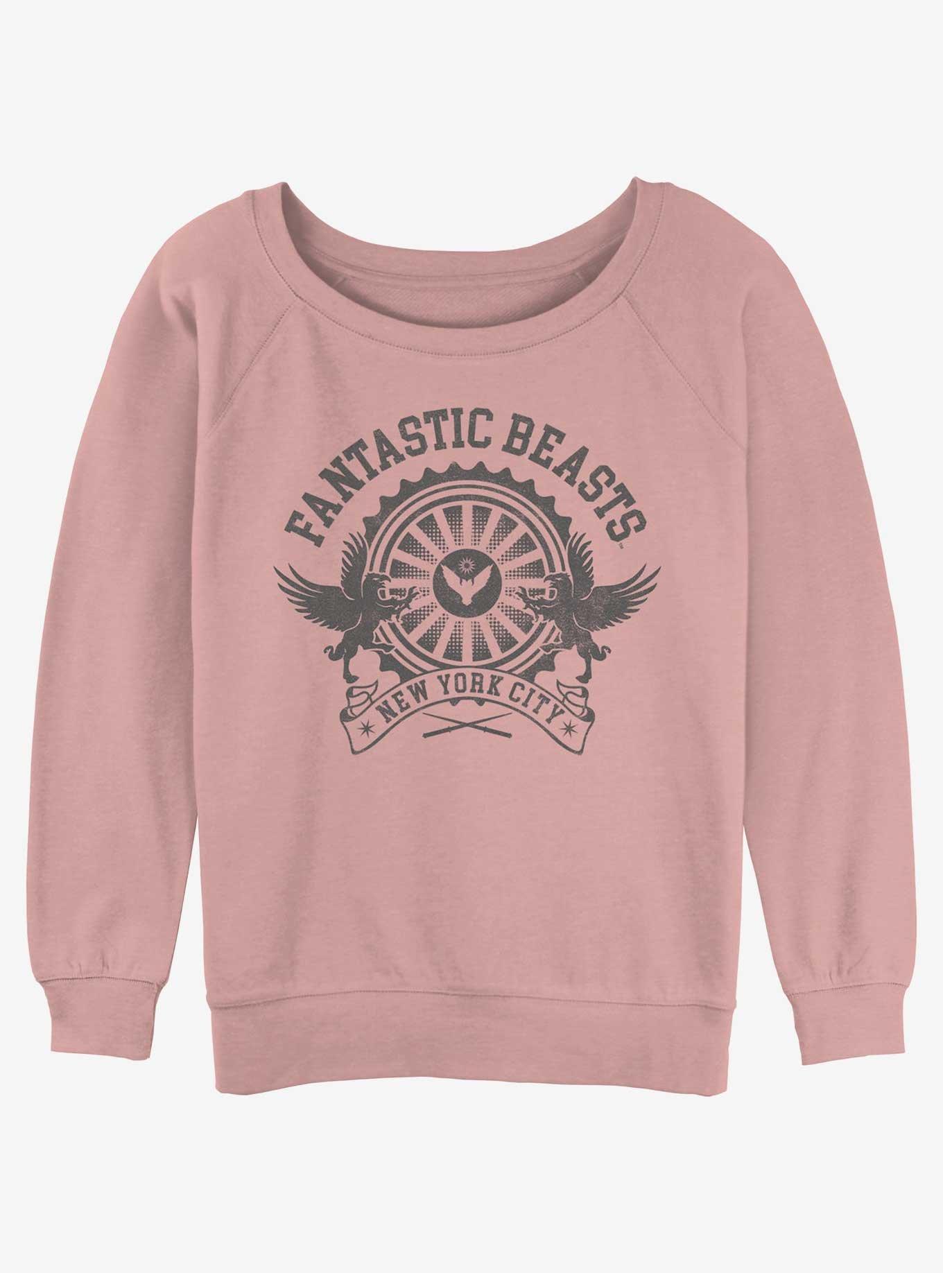 Fantastic Beasts and Where to Find Them Fantastic Crest Girls Slouchy Sweatshirt, DESERTPNK, hi-res