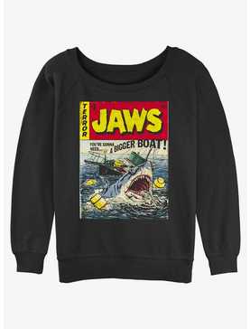 Jaws Shark Attack Need A Bigger Boat Girls Slouchy Sweatshirt, , hi-res