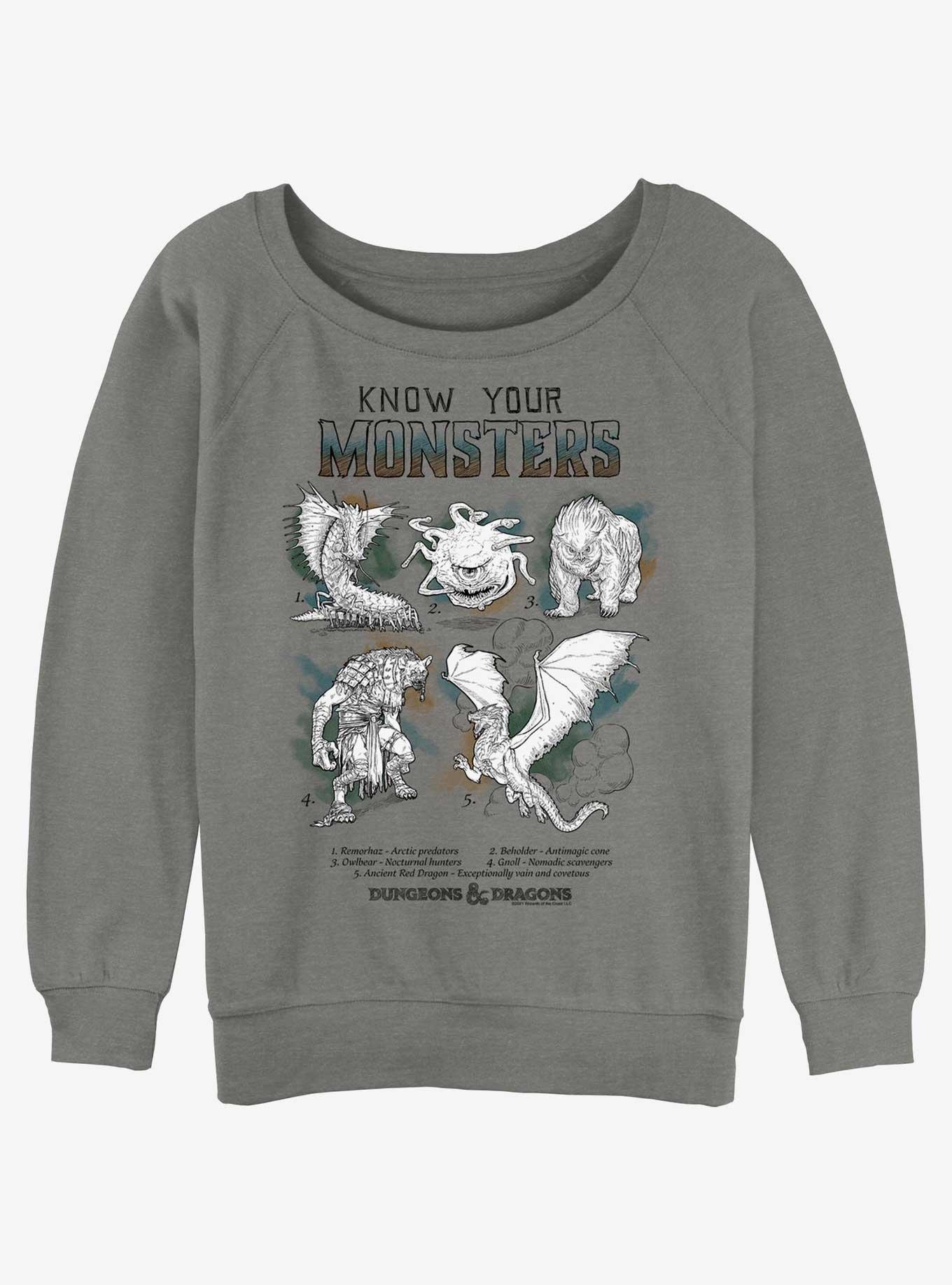 Dungeons & Dragons Know Your Monsters Girls Slouchy Sweatshirt, , hi-res