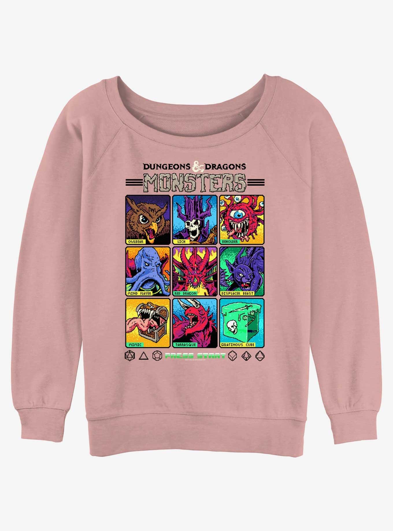 Dungeons & Dragons Choose Your Monster Girls Slouchy Sweatshirt, DESERTPNK, hi-res