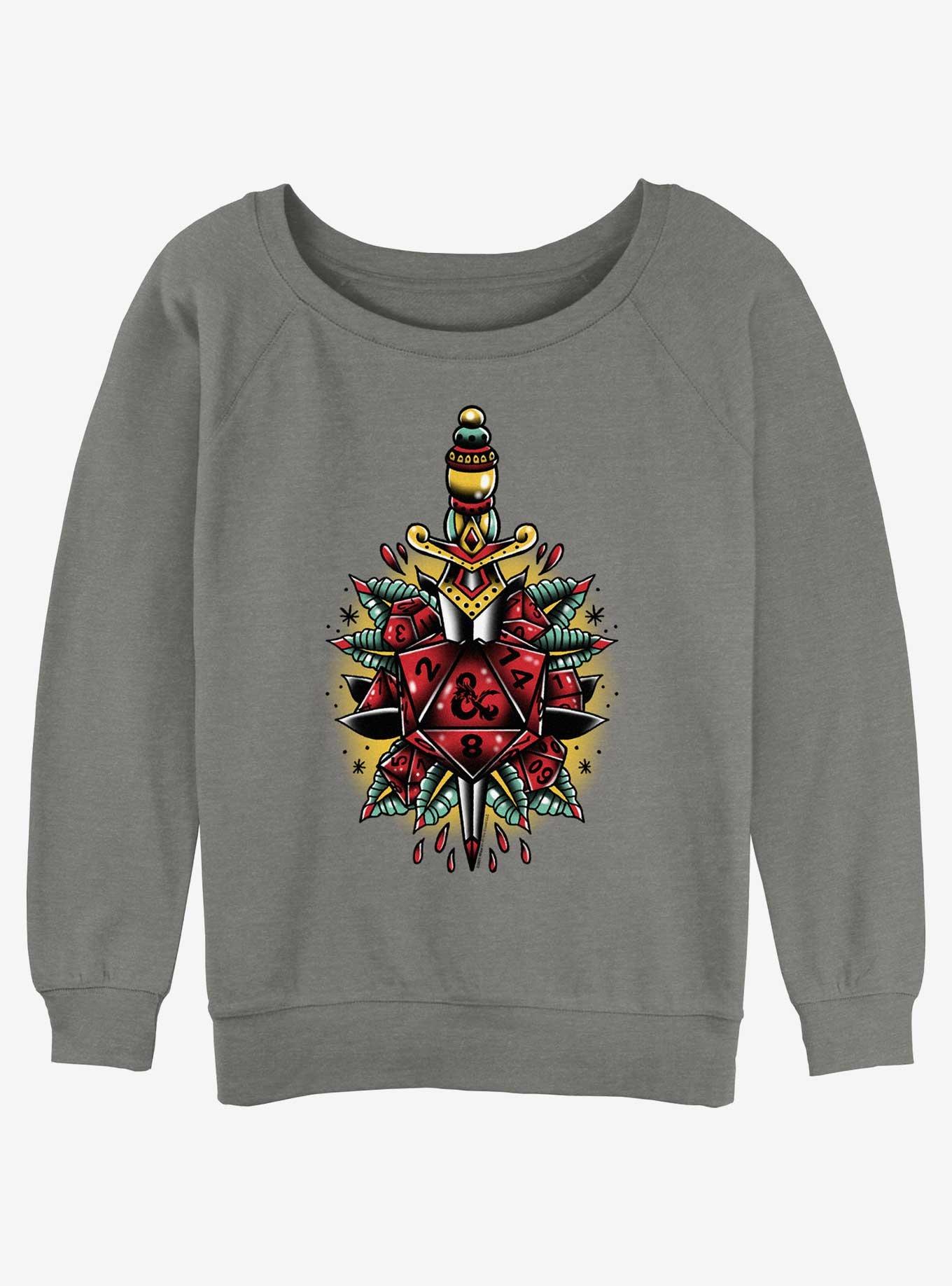 Dungeons & Dragons Dagger And Dice Girls Slouchy Sweatshirt