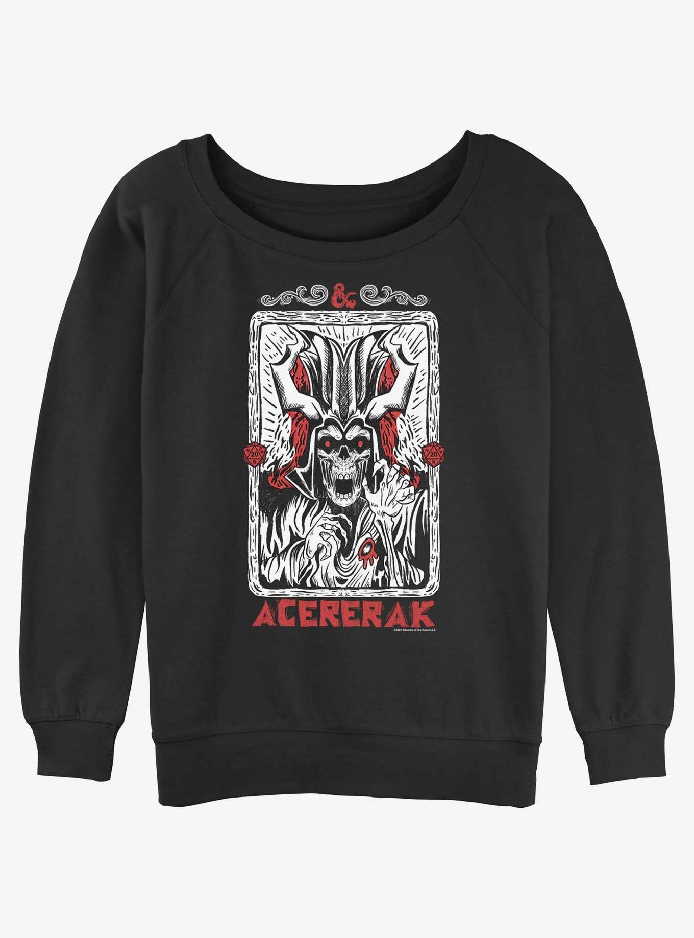 Dungeons & Dragons Acererak Grunge Girls Slouchy Sweatshirt, BLACK, hi-res