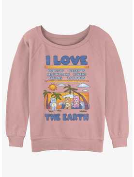 Care Bears I Love The Earth Girls Slouchy Sweatshirt, , hi-res