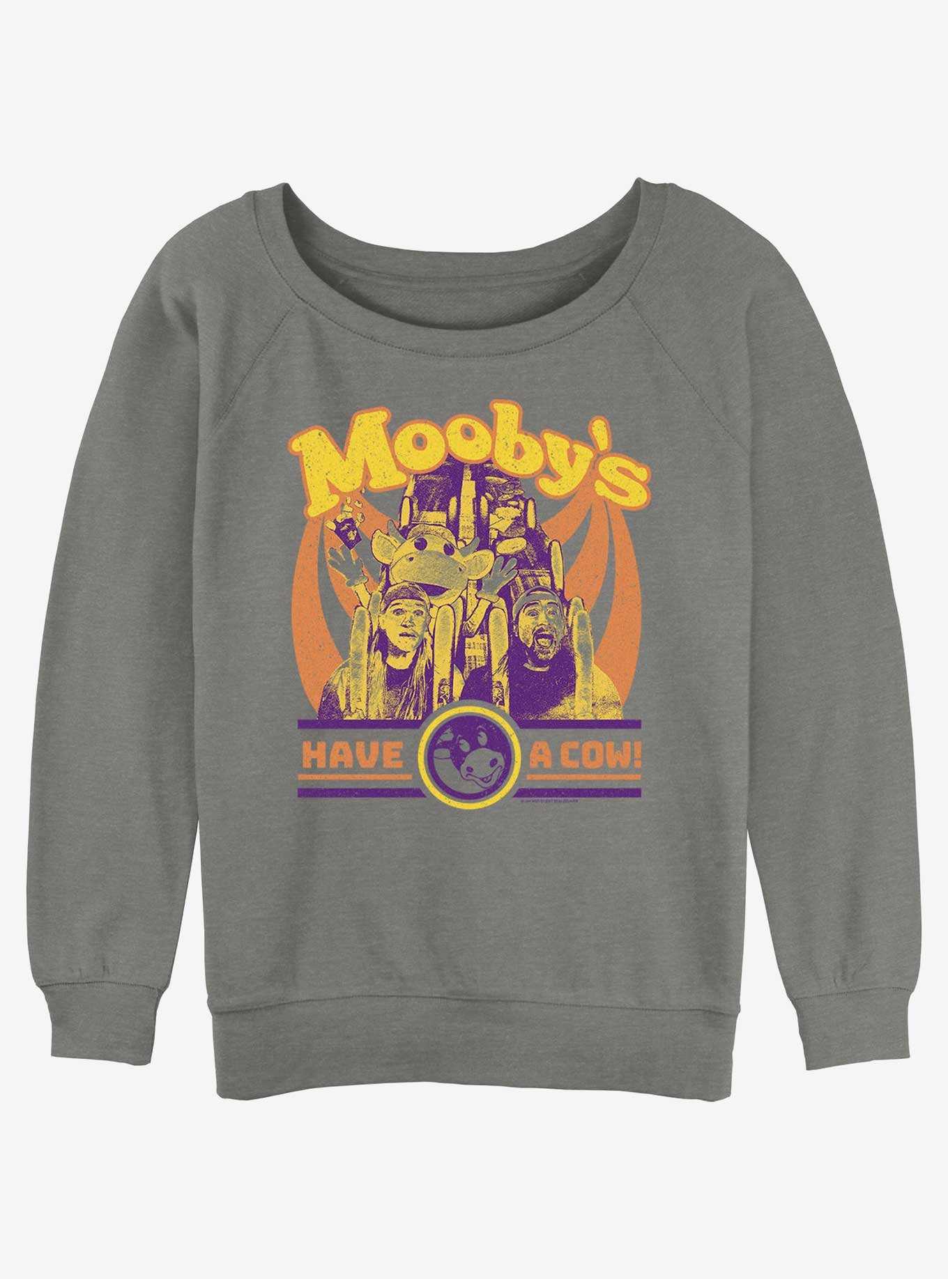 Jay and Silent Bob Mooby's Have A Cow Girls Slouchy Sweatshirt, , hi-res