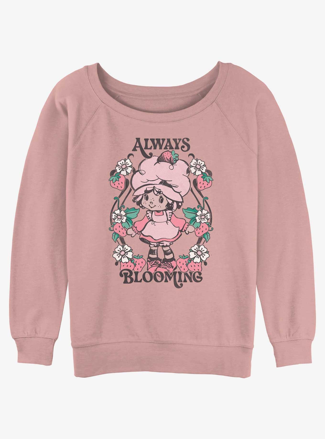 Strawberry Shortcake Always Blooming Girls Slouchy Sweatshirt, DESERTPNK, hi-res