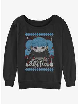 Sally Face Ugly Sweater Girls Slouchy Sweatshirt, , hi-res