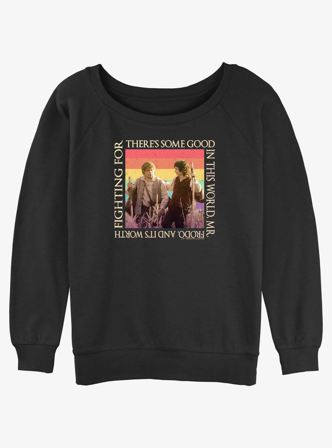 The Lord of the Rings Some Good In This World Girls Slouchy Sweatshirt, BLACK, hi-res