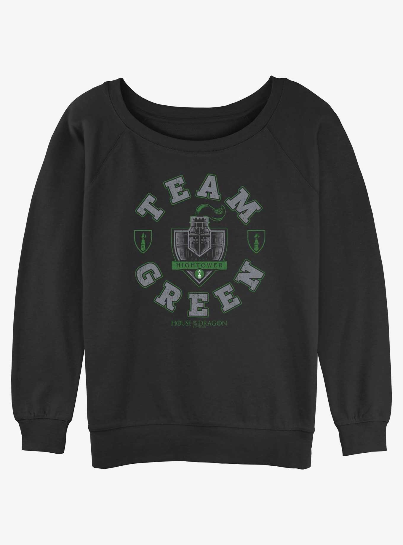 House of the Dragon Team Green Hightower Girls Slouchy Sweatshirt, BLACK, hi-res