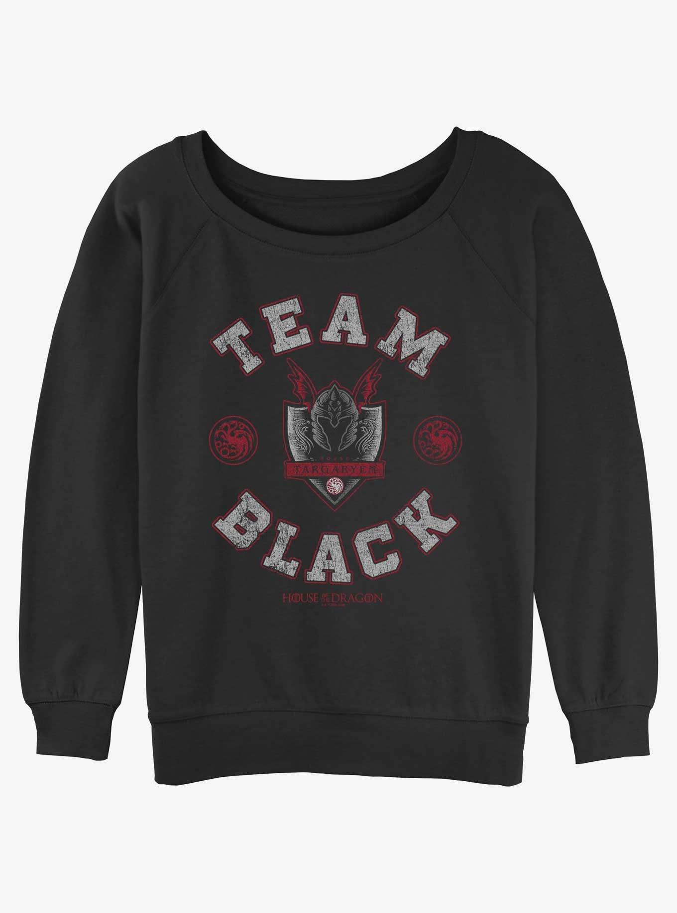 House of the Dragon Team Black Targaryen Girls Slouchy Sweatshirt, BLACK, hi-res