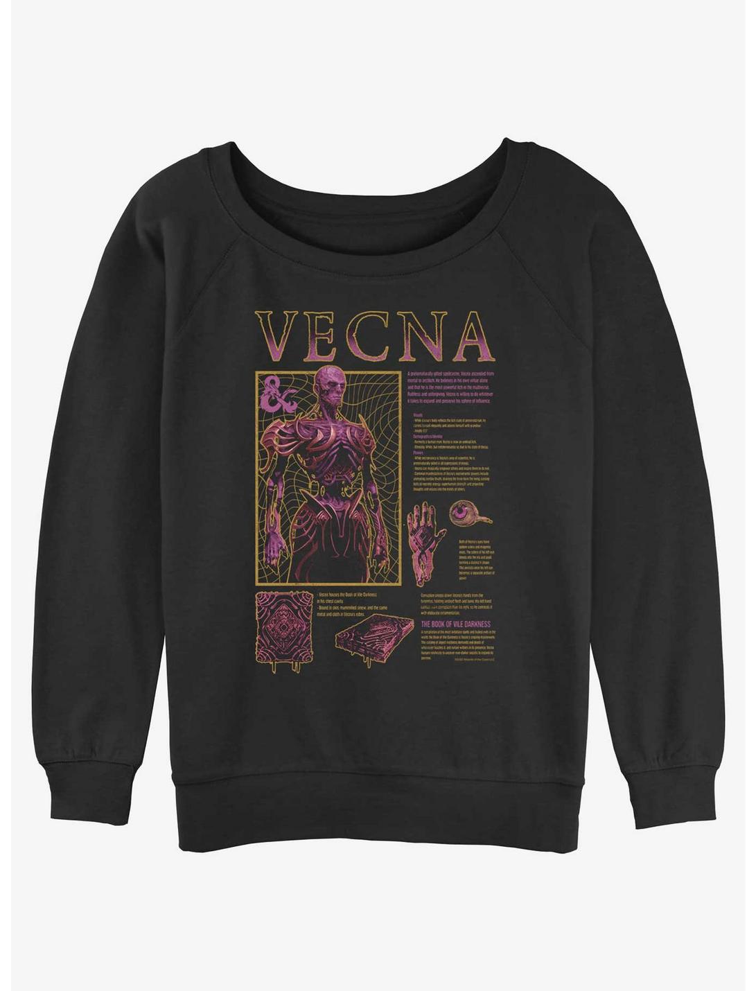 Dungeons & Dragons Vecna Schematic Girls Slouchy Sweatshirt, BLACK, hi-res