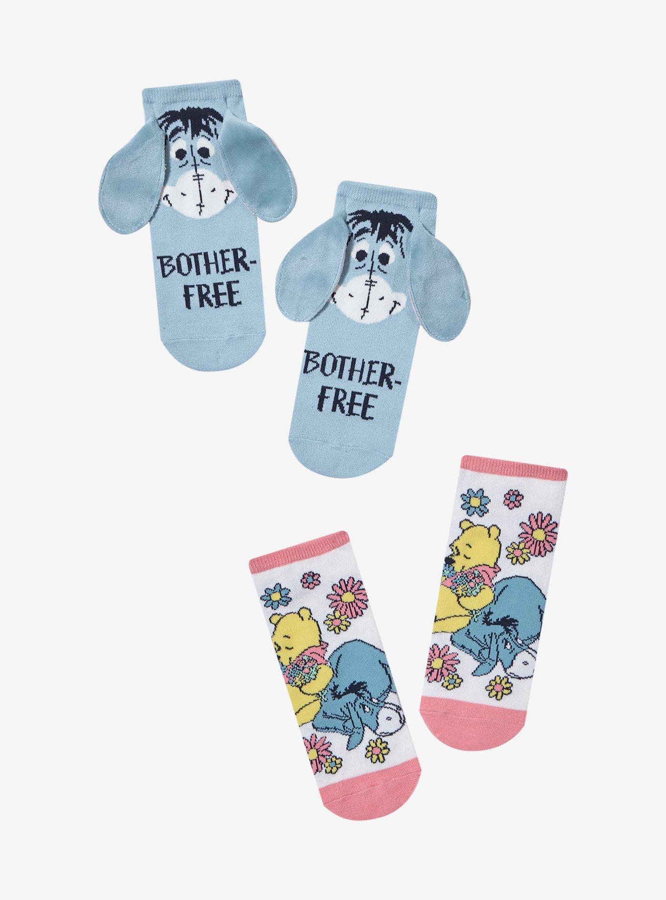 Disney Winnie The Pooh Eeyore & Pooh No-Show Socks 2 Pair, , hi-res