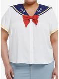 Her Universe Disney Donald Duck Sailor Girls Woven Button-Up Plus Size, MULTI, hi-res