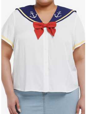Her Universe Disney Donald Duck Sailor Girls Woven Button-Up Plus Size, , hi-res