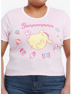 Pompompurin Sweets Girls Ringer T-Shirt Plus Size, , hi-res
