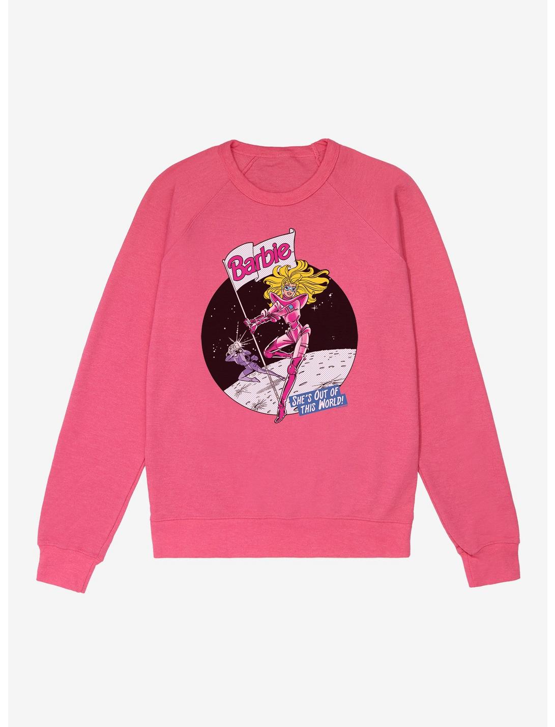 Barbie She's Out Of This World French Terry Sweatshirt, HELICONIA HEATHER, hi-res