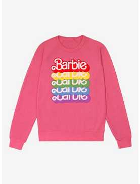 Barbie Text Rainbow Stack French Terry Sweatshirt, , hi-res