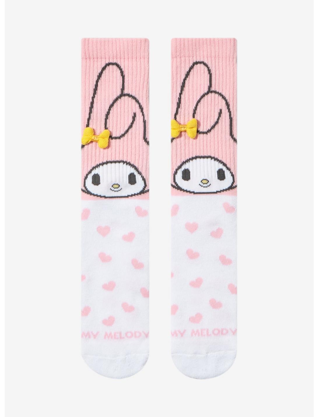 My Melody Heart 3D Bow Crew Socks, , hi-res