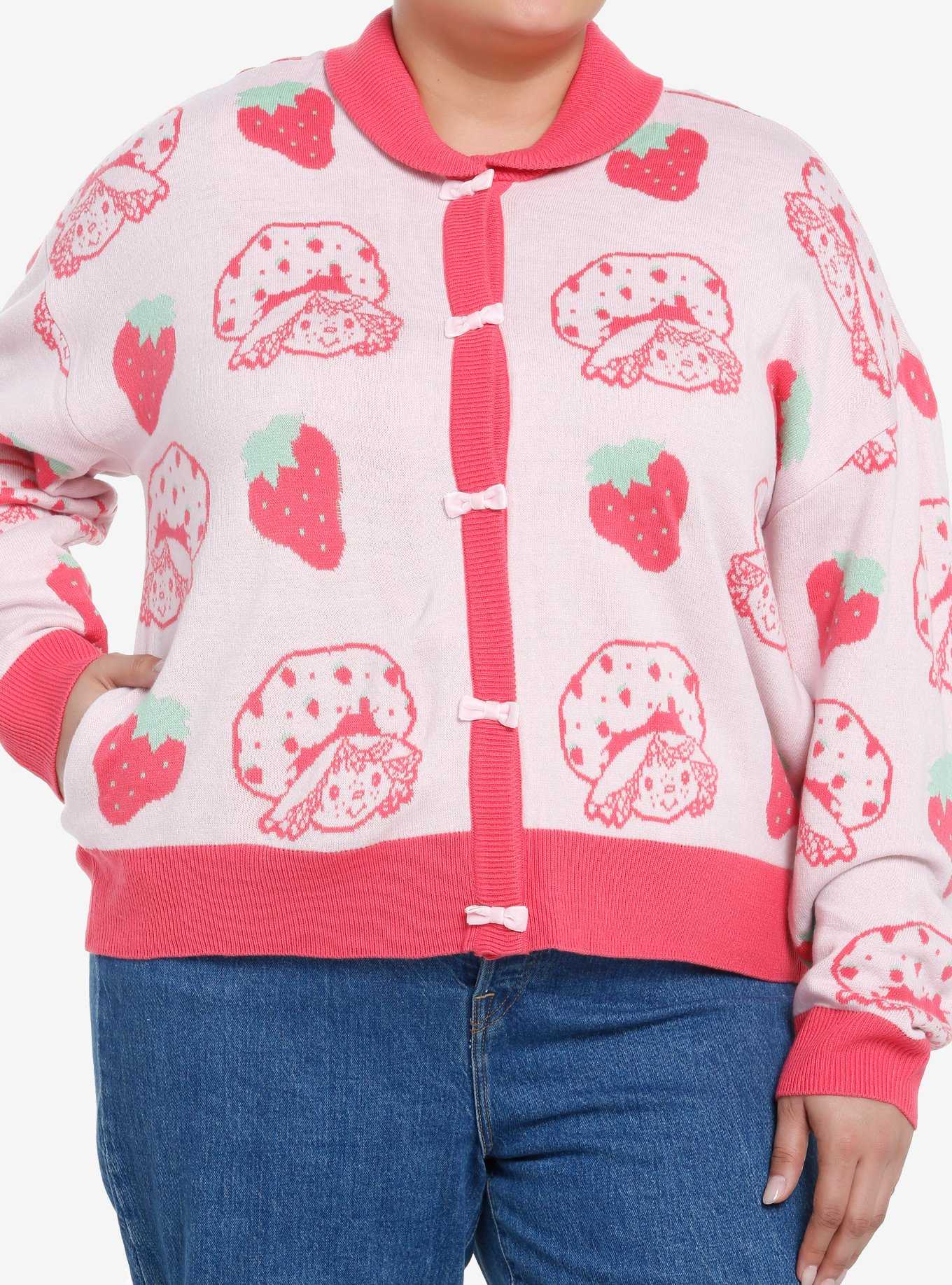 Strawberry Shortcake Bows Girls Collared Cardigan Plus Size, , hi-res