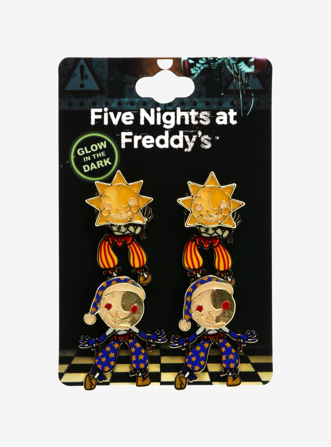 Five Nights At Freddy's Sun & Moon Glow-In-The-Dark Drop Earrings