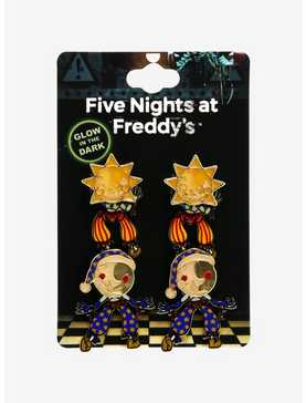 Five Nights At Freddy's Sun & Moon Glow-In-The-Dark Drop Earrings, , hi-res