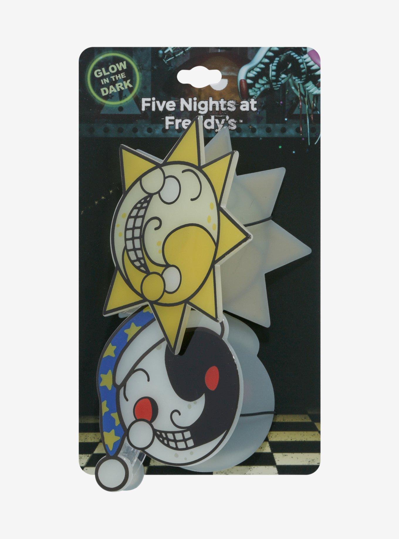Five Nights At Freddy's: Security Breach Sun & Moon Glow-In-The-Dark Claw Hair Clip Set