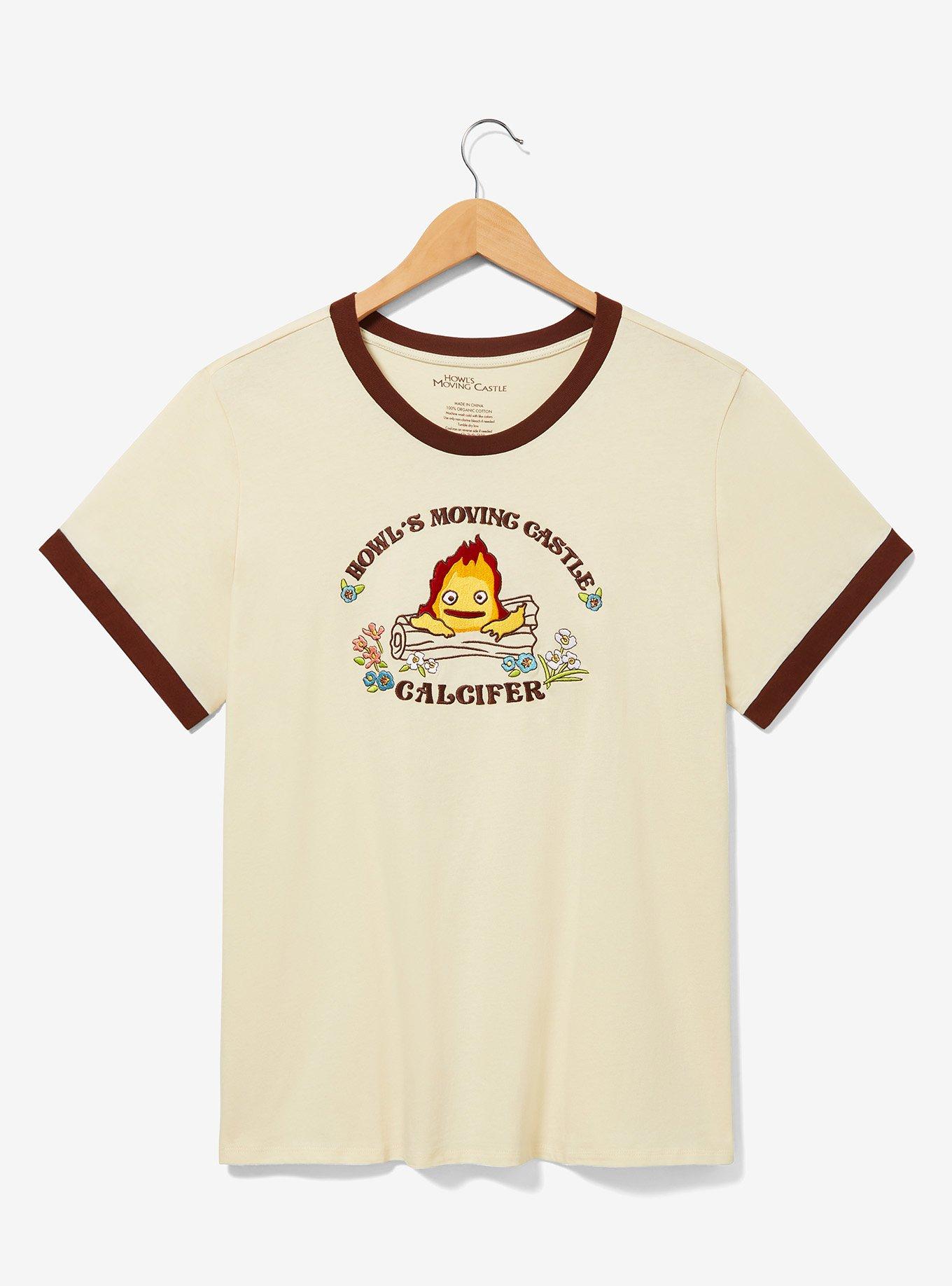 Her Universe Studio Ghibli Howl's Moving Castle Calcifer Women's Plus Size Ringer T-Shirt &mdash; BoxLunch Exclusive, , hi-res