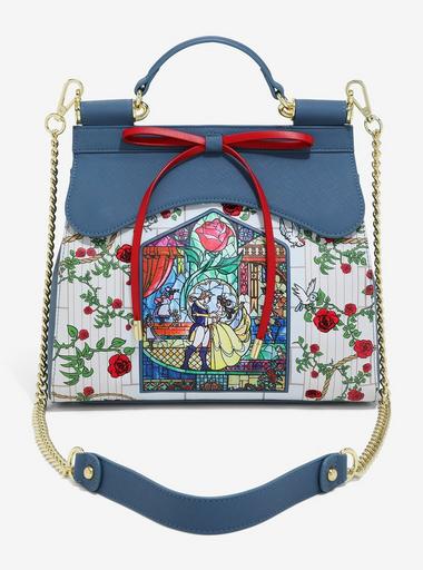 Loungefly Disney Beauty and the Beast Stained Glass Rose Handbag