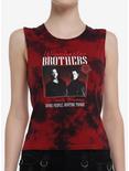 Supernatural Winchester Brothers Tie-Dye Girls Crop Muscle Tank Top, MULTI, hi-res