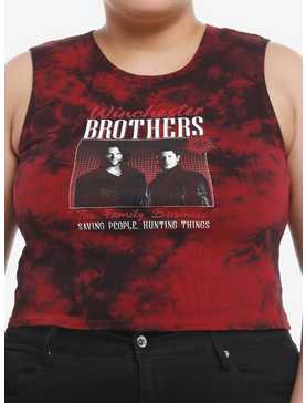 Supernatural Winchester Brothers Tie-Dye Girls Crop Muscle Tank Top Plus Size, , hi-res