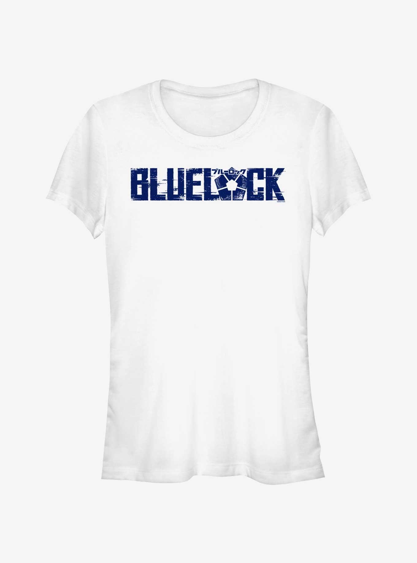 Blue Lock Glitch Logo Girls T-Shirt, WHITE, hi-res