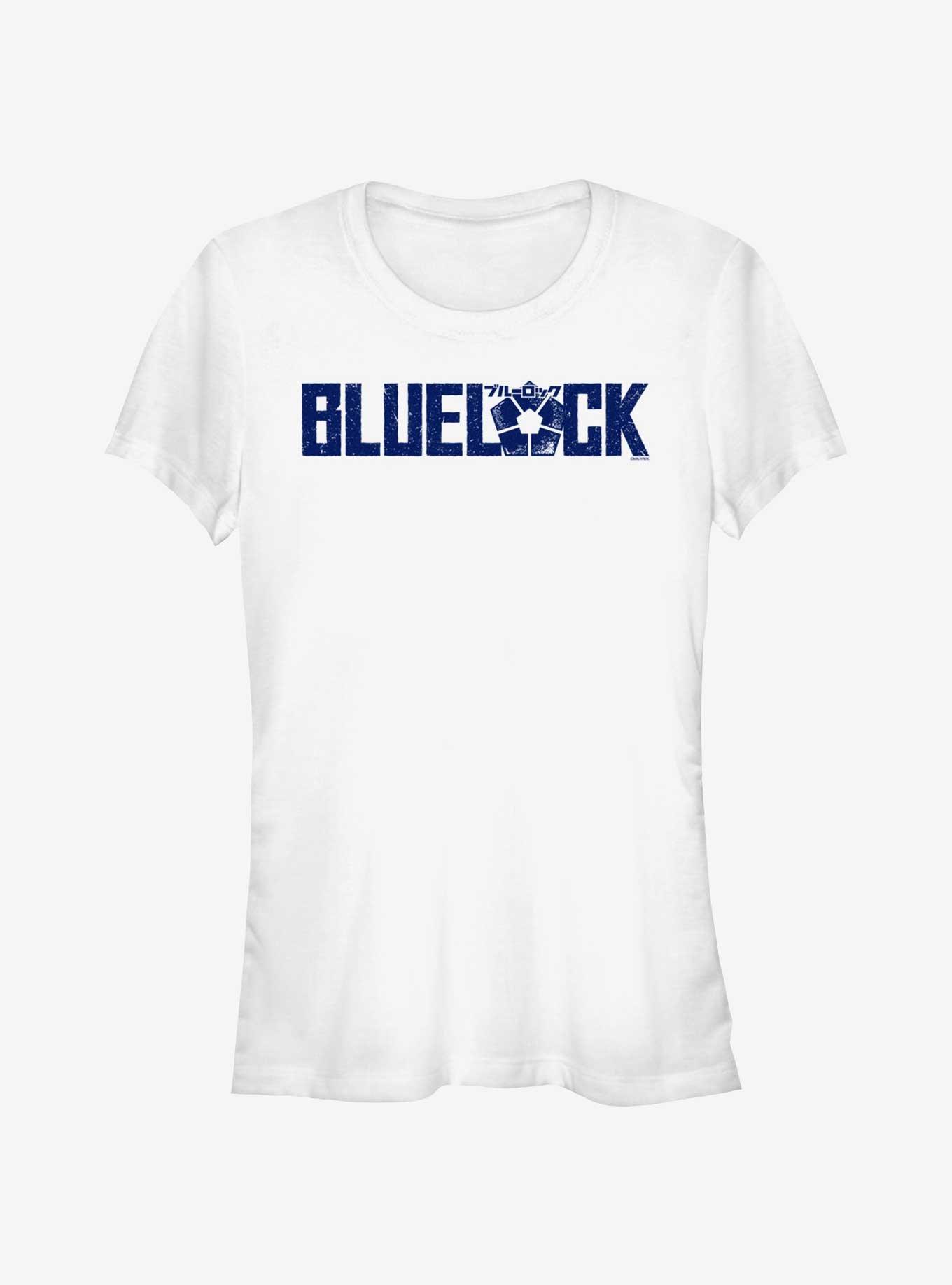 Blue Lock Glitch Logo Girls T-Shirt, WHITE, hi-res