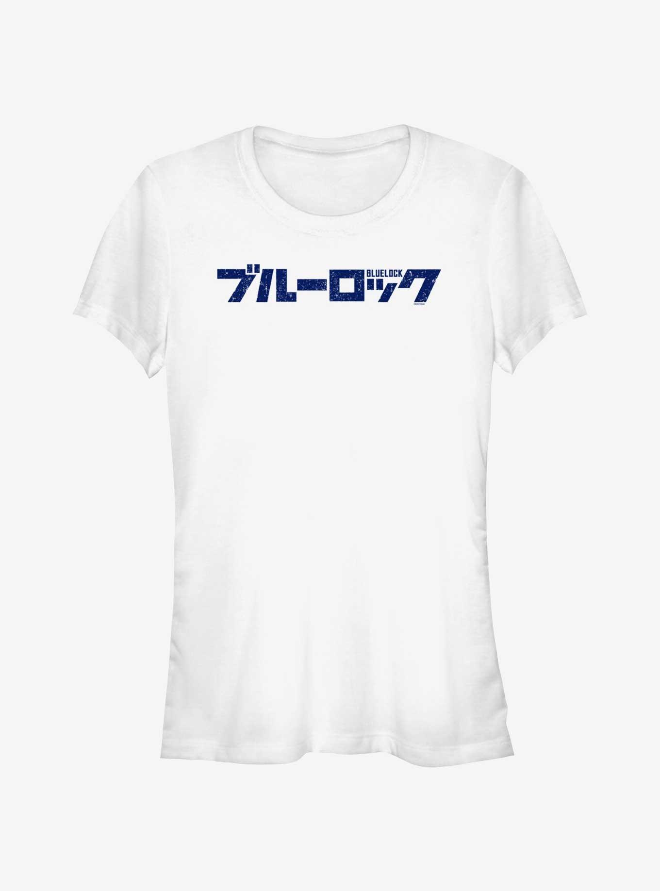 Blue Lock Japanese Glitch Logo Girls T-Shirt, WHITE, hi-res