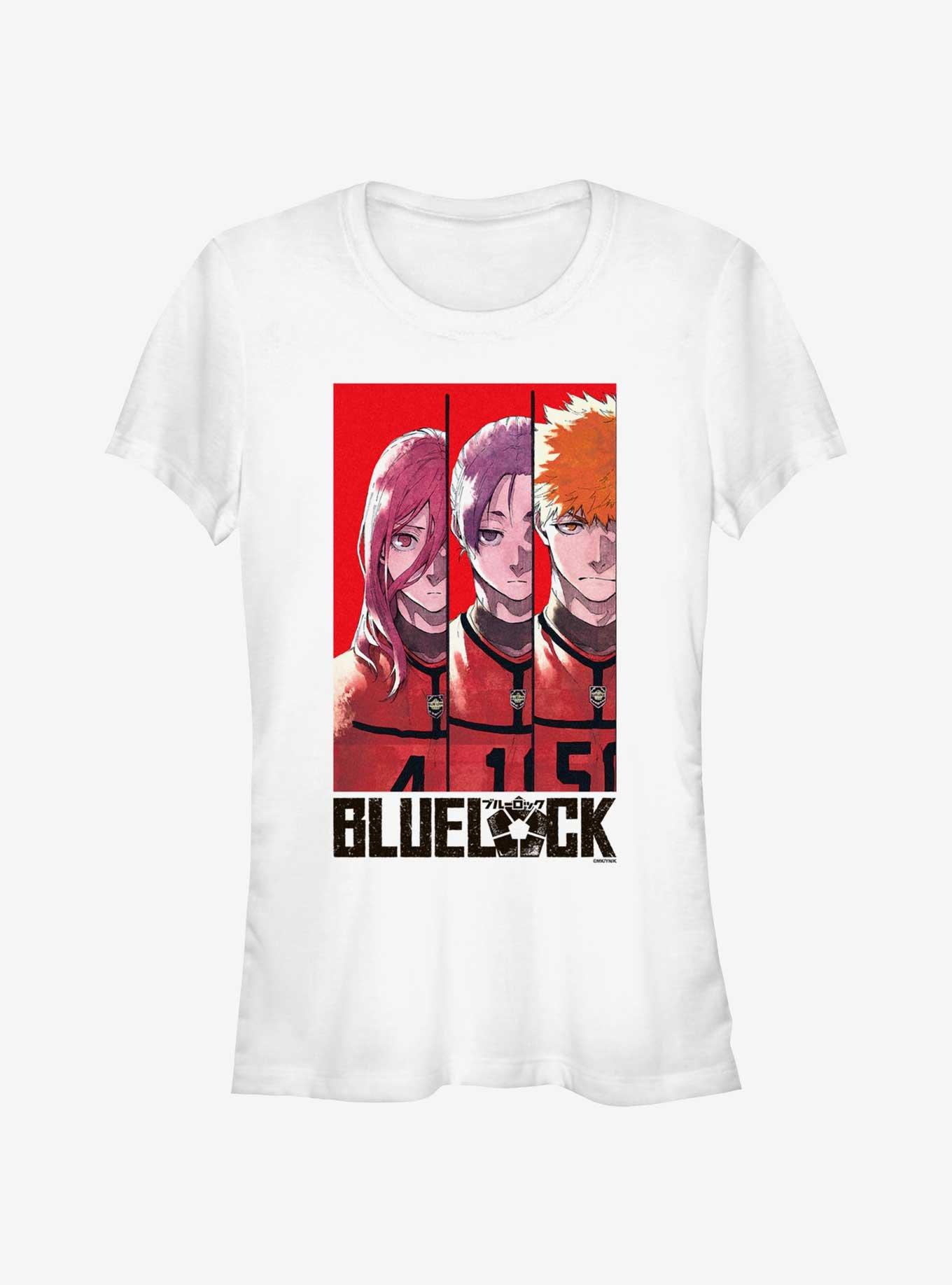 Blue Lock Team Red Hyoma Chigiri Reo Mikage and Rensuke Kunigami Girls T-Shirt, WHITE, hi-res