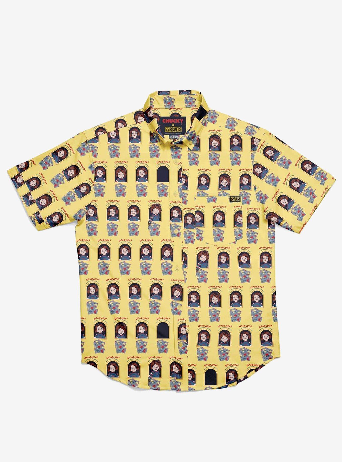 Chucky x RSVLTS "Friends 'Till The End" Button-Up Shirt, BRIGHT YELLOW, hi-res